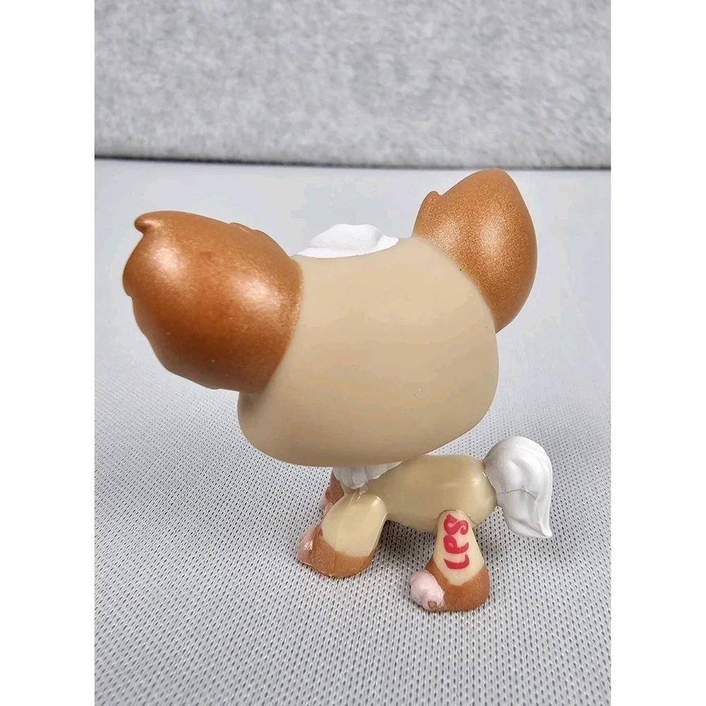 Littlest Pet Shop LPS #1082 Brown White Shimmer Chihuahua Journal Dog, Blue Eyes
